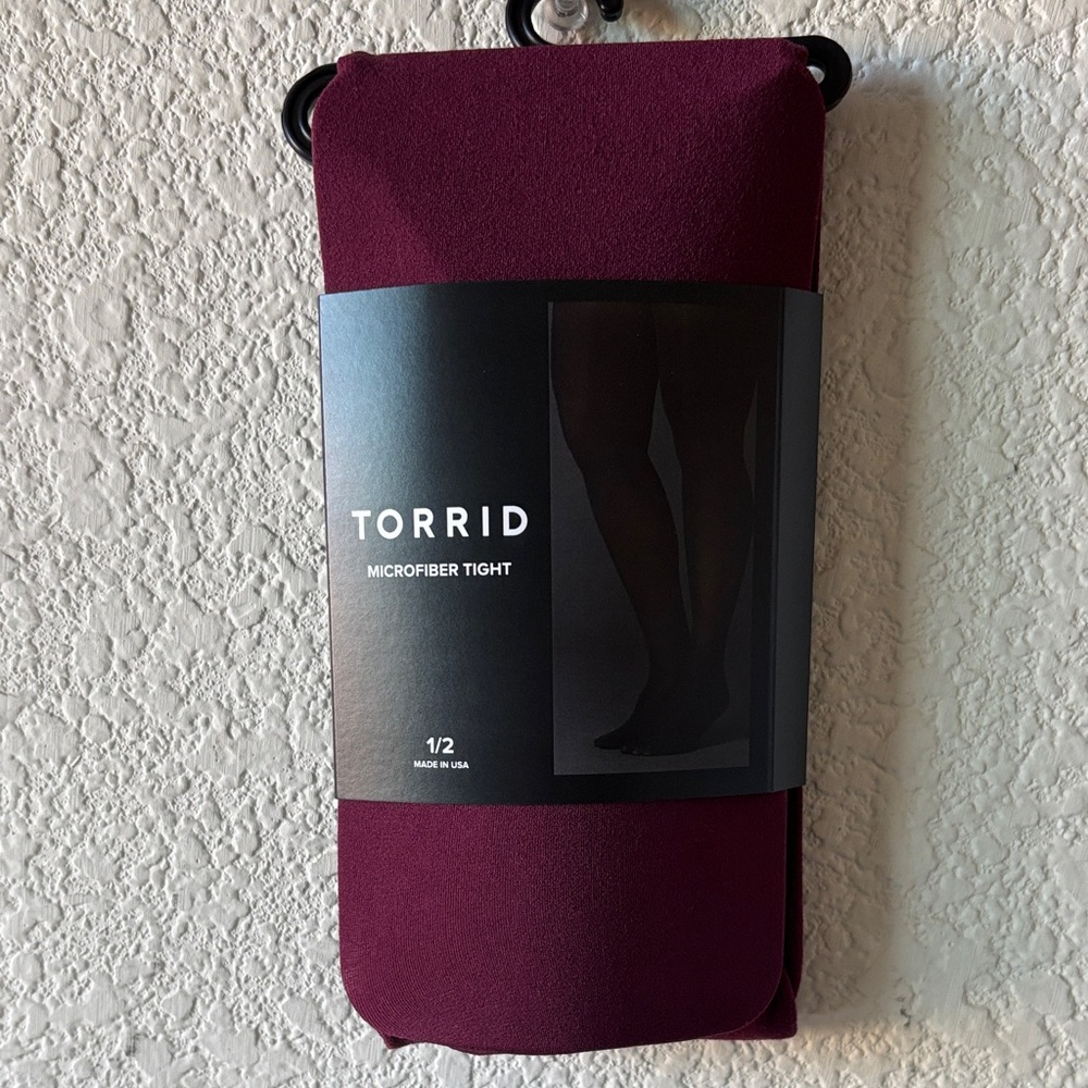 Torrid Burgundy Microfiber Tights - Opaque Finish size 1/2